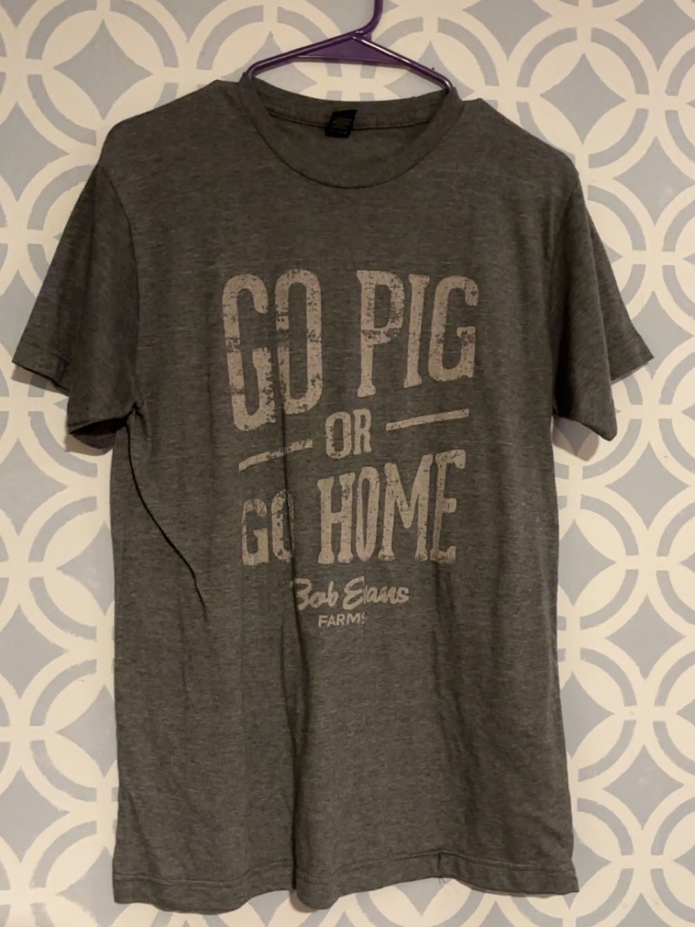 Tultex Gray Graphic Tee with Faded White Print